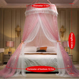 Triogift Universal Elegant Tulle Dome Bedroom Mosquito Net, Romantic Lace, Solid Color, Double Bed, Home Decoration Mosquito Net