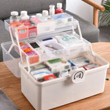 Triogift 3 Layer Portable First Aid Kit Storage Box Plastic Multi-Functional Family Emergency Kit Box with Handle Medicine Chest