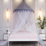 Triogift Princess Style Dome Mosquito Net Girl's bedroom Cellular Network Single Double Bed Mosquito Net Large Space Mosquito Net