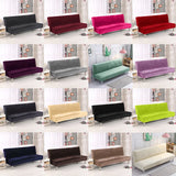 Triogift Velvet Plush Armless Sofa Bed Cover Folding Seat Slipcover Modern Stretch Sofa Bed Covers Elastic Couch Protector Home Hotel