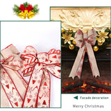 Triogift  1PC Large Christmas Bow Christmas Tree Decoration New Year's Eve Decorations Christmas Party Ribbon Bow Linen Bowknot