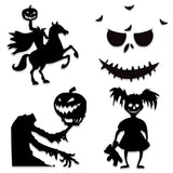 Triogift Halloween Decoration Room Door Stickers Window Decor Skeleton Hand Pumpkin DIY Devil Witch Hat Glass Window Stickers Ghost