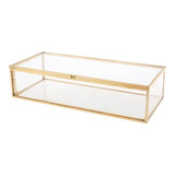 Triogift  E56C Decorative Box Accent Trinket for CASE Clear Table Top Glass Lid Jewelry Display Beautiful photos Organizer Home Decorat