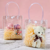 Triogift 4pcs Transparent Tote bag Christmas Party Gifts Bag Wedding Birthday Party Decoration Candy Bags Kids Birthday Packing Bag