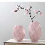 Triogift Stunning Malt Pink Twisted Hydroponic Glass Stylish Twisty Glass Vase Home Decoration, and MoreVase for Modern Home Decoration