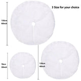 Triogift  Christmas Tree Skirts 78/90/122cm White Plush Mat Navidad Plush Skirt Xmas Tree Base Mat Ornament New Year Christmas Home Decor