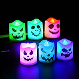 Triogift 6pcs Halloween Led Ghost Pumpkin Candle Light Glowing Lamp Halloween Party Home Bar Decoration Haunted House Horror Props