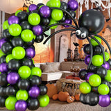 Triogift Halloween Balloon Arch Garland Kit with Big Spider DIY Balloons & Eye Balloons for Halloween Party Home Garden Outdoor Decor