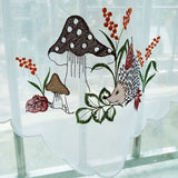 Triogift Cute Hedgehog Mushroom Short Curtain for Small Window Embroidery Sheer Drape Kitchen Valance Partition