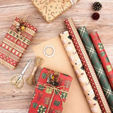 Triogift  Christmas Gifts Wrapping Paper Snowflakes DIY Bag Kraft Paper Birthday Party Gift Card Holiday Packing Decoration Crafts Paper