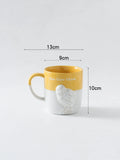 Triogift  -  1pc 350ml Cute Bunny Chicken Coffee Mug Ceramic Coffee Cup Funny Gifts Unique Birthday Gifts Embossed Breakfast Mug Home Office