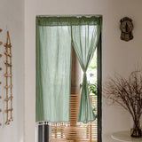 Triogift Kitchen Door Curtains Japanese Style Solid Color Striped Curtain for Living Room Bedroom Home Decoration Curtain