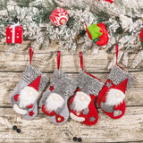 Triogift  Christmas Stocking Sack Faceless Doll Xmas Gift Candy Bag Christmas Decorations for Home Party Navidad Sock Tree Decor New Year