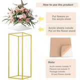 Triogift  10 pcs Column Vases Gold Centerpieces for Table Metal Flower Stand Centerpieces for Tables Party Floral Stands for Flowers