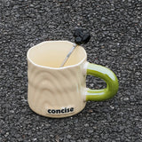 Triogift  -  Modern Simple Coffee Ceramic Mug Milk fufu Collider with Handle Water Cup Household Breakfast Oatmeal Milk Cup