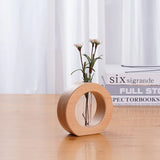 Triogift  Simple Flower Arrangement Living Room Solid Wood Dried Flower Vase Small Ornaments Home Dining Table Mini Flower Vase Decoration