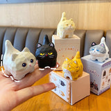 Triogift Cute Cat Resin Desk Model Decorations Creative Meow Animal Figurines Living Room Home Decor Kawaii Kid Toys Friend Gifts Pendant