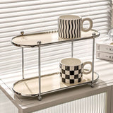 Triogift  -  Ins style tabletop cup cream style display rack coffee cup tea cup mug storage shelf countertop luxury storage rack