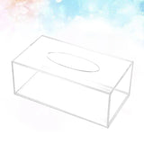 Triogift Clear Acrylic Tissue Box Holder Simple Rectangular Paper Napkin Cointainer Oragnizer For Car Home End Table Household Supplies