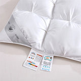 Triogift High Grade 100% White Goose Down Quilt Winter Warm Feather Duvet Queen King Cozy Lightweight 3D Bread Comforter Pinch Pleated