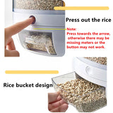 Triogift 6KG Rotatable 360 Degree Rice Dispenser Sealed Dry Grain Bucket Dispenser Moisture-proof Kitchen Food Container Storage Box