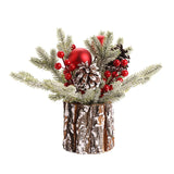 Triogift 25cm Flocking PE Simulation Christmas Pine Cone Tree Decoration High-quality Home Window Desktop Ornaments Mini Christmas Tree