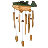 Triogift Wind Chime Home Decoration Bass Fish Bamboo Chime Wall Hanging Decor Collection Chimes Crafts Garden