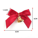 Triogift 10pcs Delicate Bowknot Bells Christmas Gift Bows With Small Bells DIY Bows Craft Christmas Tree Decoration Christmas Bow Tie