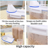 Triogift 1Pc 2L Food Pail Plastic Storage Tank with Measuring Cup Container Moisture Proof Sealed Jar Supplies Accessories Storage Tank