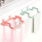 Triogift Trash Rack Storage Garbage Bag Holder Cupboard Door Back Kitchen Garbage Rubbish Bag Cabinet Hanging Trash Rack Kitchen Orgnizer