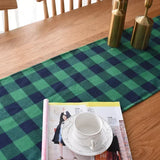 Triogift  Christmas Decorations Yarn-dyed Plaid Xmas Table Runner Festive Decor Tablecloth Nordic Rectangular Table Mat House warming gift