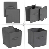 Triogift Foldable Fabric Storage box Cube Bins Cloth Organizer storage Baskets Folding Nursery Closet Drawer Features Dual Handles