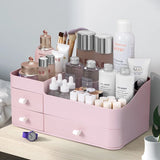 Triogift Cosmetic storage box drawer style Makeup brush and lipstick compartment shelf Dressing table desktop organizer box