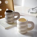 Triogift Cute Donut Ceramic Mug, Nordic Style, Creative, Large Capacity, Coffee Cup, Simple Couple Water Cup, Dark Color