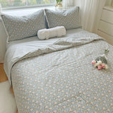 Triogift Pure Cotton Summer Cooling Duvet Four-Piece Set Lace Soybean Fiber Airable Cover