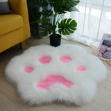 Triogift Lovely Cat Paw Pattern Soft Plush Carpet Home  Rugs and Carpets for Home Living Room