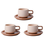 Triogift  -  3 Sets Coffee Cups Set Ceramic Cups and Saucers Set Family Tea Cup Set Cups and Mugs Drinkware  British Coffee Cups