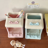 Triogift Creative House Shape Doll Storage Box&Pen Holder Multifunctional Desktop Organizer School Office Stationery