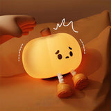 Triogift Halloween Pumpkin Night Lights Cute Soft Silicone Safe Lamp Decorations Timing Dimmable Bedside Decor Kids Baby Halloween Gifts