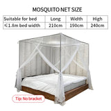 Triogift  Palace Summer Mosquito Net Four Corner Open Queen Bed Mosquito Net Foldable Anti-mosquito Net Portable Outdoor Camping Tent