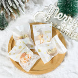 Triogift 100pcs Hot Seal Christmas Cookie Bags Handmade Candy Nougat Baking Packaging bag Christmas Decorations  New Year  xmas Gift