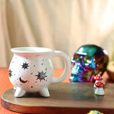 Triogift  -  1pc Son Moon Stars Coffee Mug 350ml/11.8oz Divination Brew Shaped Ceramic Coffee Cup Christmas Holiday Gifts Family Unique Gifts