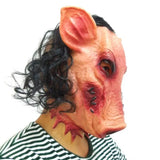 Triogift  Funny Halloween Scary Pig Head Mask Cosplay Party Horrible Animal Masks Horror Adult Costume Fancy Dress Accessories