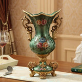 Triogift 30CM European Resin Vase Stereoscopic Dried Fowers Arrangement Wobble Plate Living Room Entrance Ornaments Home Decorations