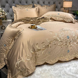 Triogift European-Style Bed Sheet Four-Piece Set 100 Cotton High-End Atmospheric Ice Silk Quilt Cover Pure Cotton Bedding