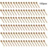 Triogift  10/50/100pcs Wooden Honey Spoon Honey Dipper Wood Stirrers Stick Honey Jar Stick Collect Dispense Coffee Stirring Tools Wed Gift