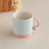 Triogift  -  Korean Style Simple Ins Style Creative Mug Ceramic Frosted Matte Glaze Niche Couple Cup with Handle Household Milk Oatmeal Cup