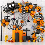 Triogift Halloween Balloon Garland Arch Bat Spider Pumpkin Foil Baloons Halloween Party Decorations Baby Shower Supplies Halloween Globos