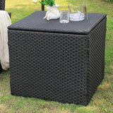 Triogift 67 Gallon Outdoor Storage Box, Waterproof Wicker Deck Box with Waterproof Liner, Patio Storage Bin Container