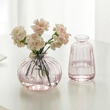 Triogift Decorative Flower Bottle Modern Mini Glass Vase for Flowers Transparent Bud Vase Designed for Living Room Decor Table Ornaments